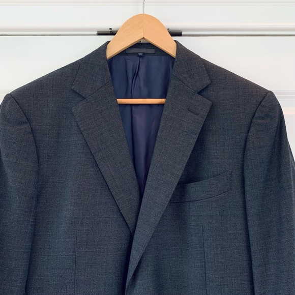 Suit Supply Blazer Vitale Barberis Canonico Super 110s Wool Jacket Gray Size 42L - Picture 3 of 9